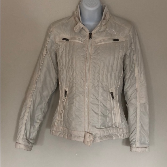 North Face winter down coat.  Off-white. - Picture 1 of 3